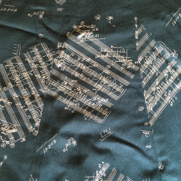 ODILLE midi knee length skirt 4 S Small music score black white manuscript - Picture 3 of 5